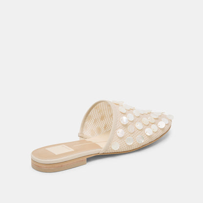 Dolce Vita SHOES Rova Bead Ivory Disc Mesh Flats