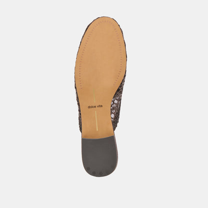 Dolce Vita SHOES Kirt Chocolate Cross Hatch Raffia Flats