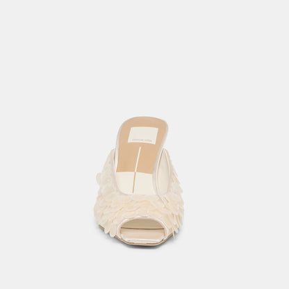 Dolce Vita SHOES Samary Confetti Off White Satin Heels