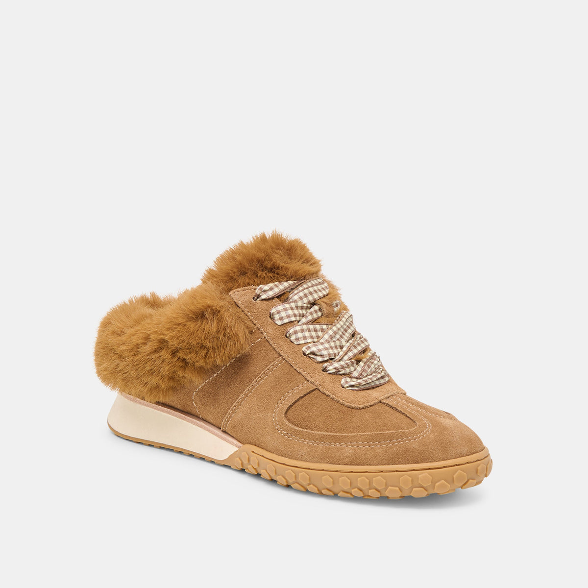 Dolce Vita SHOES Izzey Plush Lt Brown Suede Sneakers