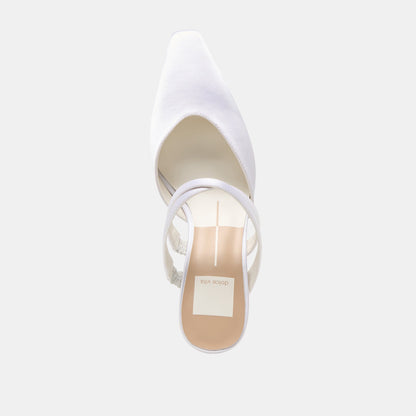 Dolce Vita SHOES Linore True White Satin Heels