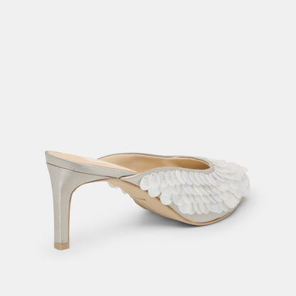 Dolce Vita SHOES Samary Confetti Silver Satin Heels