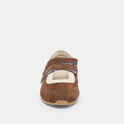 Dolce Vita SHOES Swan Dk Brown Suede Sneakers