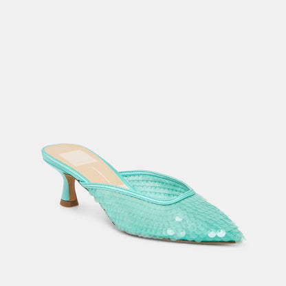 Dolce Vita SHOES Cleo Sequin Aqua Sequin Heels