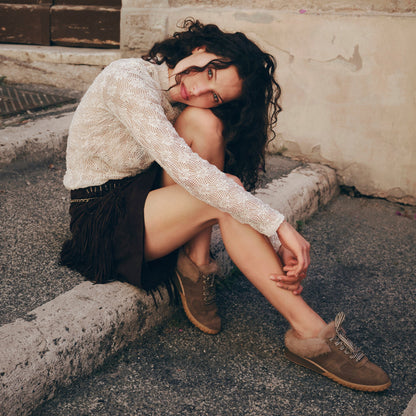 Dolce Vita SHOES Izzey Plush Olive Suede Sneakers
