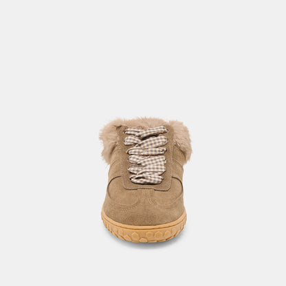 Dolce Vita SHOES Izzey Plush Olive Suede Sneakers