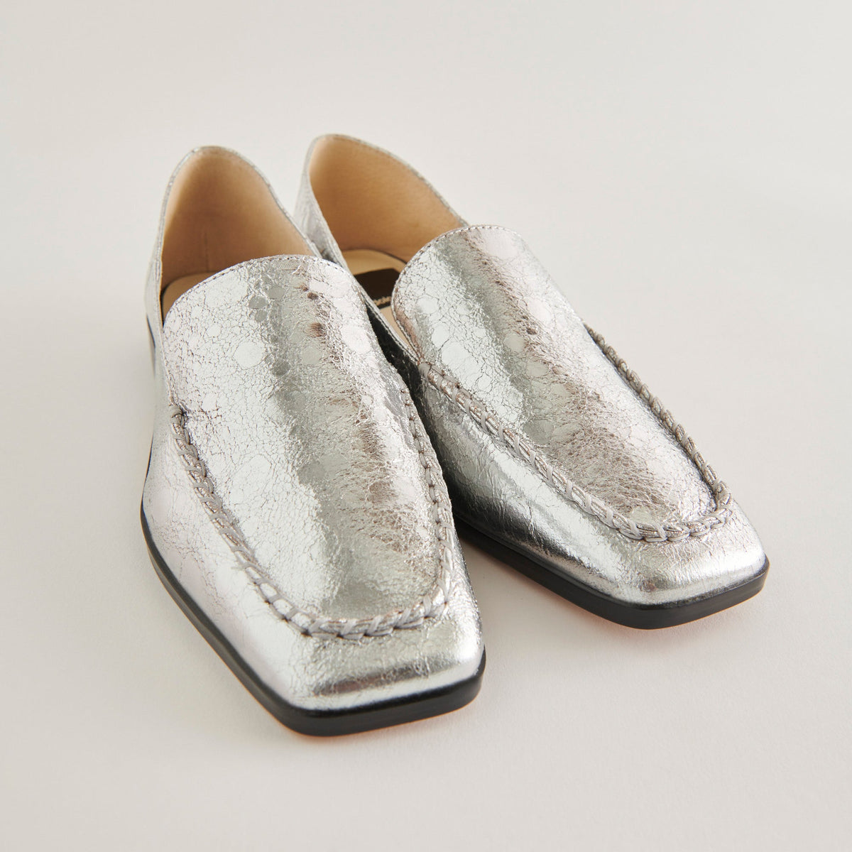 Dolce Vita SHOES Beny Flats Silver Distressed Leather | Silver Leather Flats for Women
 – Dolce Vita