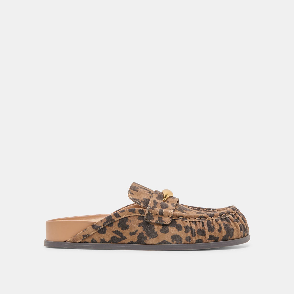 Dolce Vita SHOES Jodero Brown Leopard Printed Suede Flats
