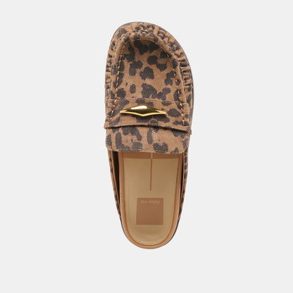 Dolce Vita SHOES Jodero Brown Leopard Printed Suede Flats