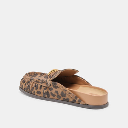 Dolce Vita SHOES Jodero Brown Leopard Printed Suede Flats