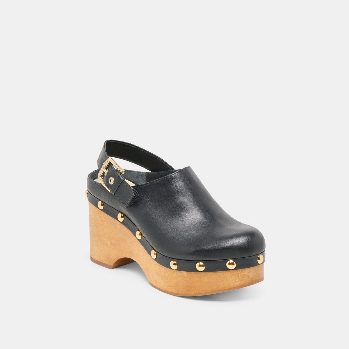 Dolce Vita SHOES Adelan Black Leather Clogs