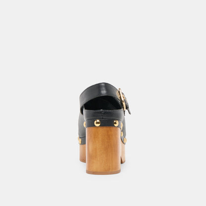 Dolce Vita SHOES Adelan Black Leather Clogs