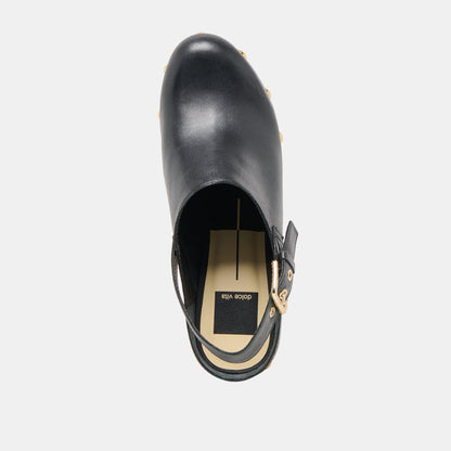 Dolce Vita SHOES Adelan Black Leather Clogs