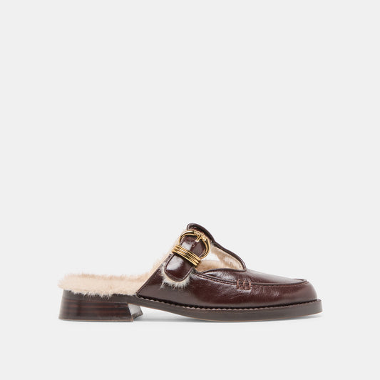 Dolce Vita SHOES Harlah Plush Chocolate Leather Flats