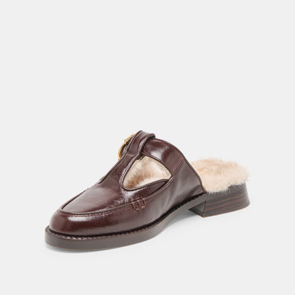 Dolce Vita SHOES Harlah Plush Chocolate Leather Flats