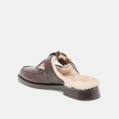 Dolce Vita SHOES Harlah Plush Chocolate Leather Flats