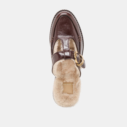 Dolce Vita SHOES Harlah Plush Chocolate Leather Flats