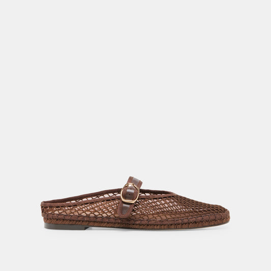 Dolce Vita SHOES Milie Chocolate Woven Mesh Flats