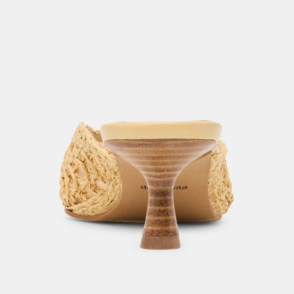 Dolce Vita SHOES Cleo Loop Natural Raffia Heels