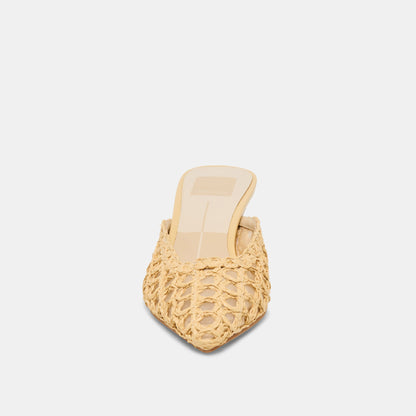 Dolce Vita SHOES Cleo Loop Natural Raffia Heels