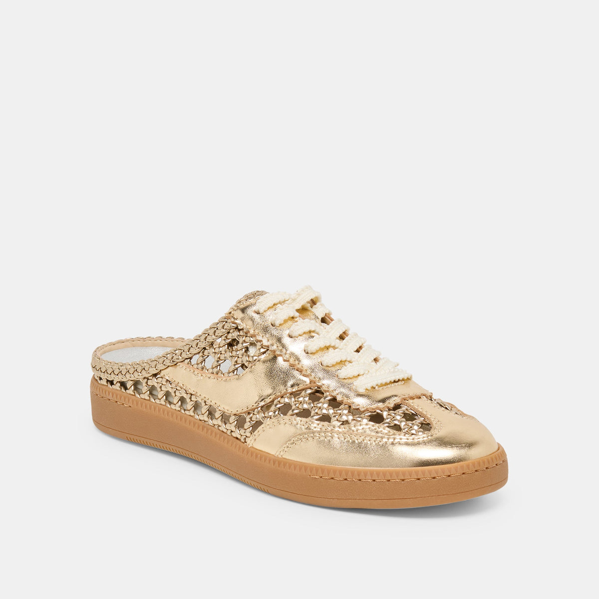Dolce Vita SHOES Notice Slide Gold Woven Stella Sneakers