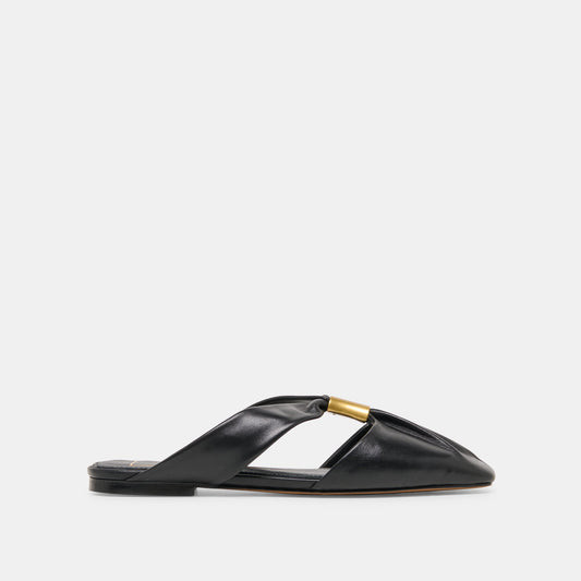 Dolce Vita SHOES Franey Black Leather Flats