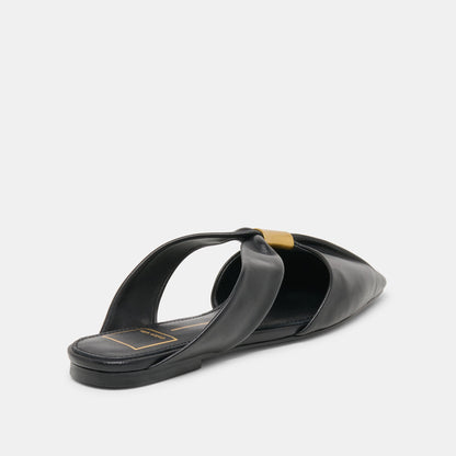 Dolce Vita SHOES Franey Black Leather Flats