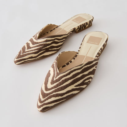 Dolce Vita SHOES Elm Beige Zebra Raffia Flats
