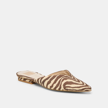 Dolce Vita SHOES Elm Beige Zebra Raffia Flats
