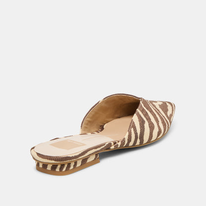 Dolce Vita SHOES Elm Beige Zebra Raffia Flats