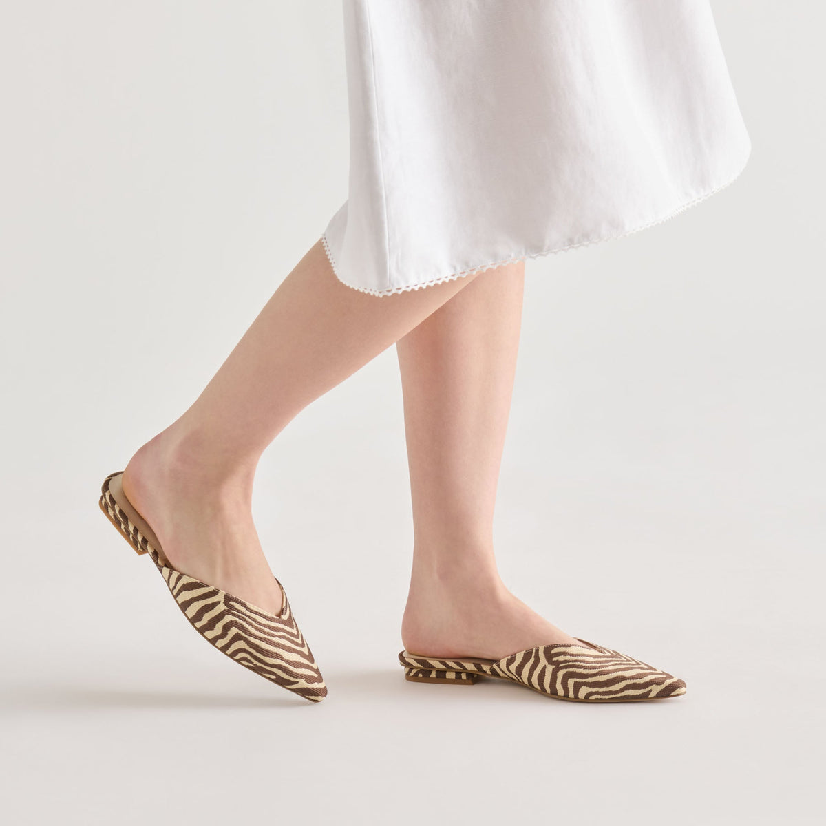 Dolce Vita SHOES Elm Beige Zebra Raffia Flats