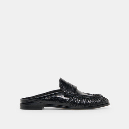 Dolce Vita SHOES BETZY Midnight Crinkle Patent Closed-Toe Slip-On Loafers
