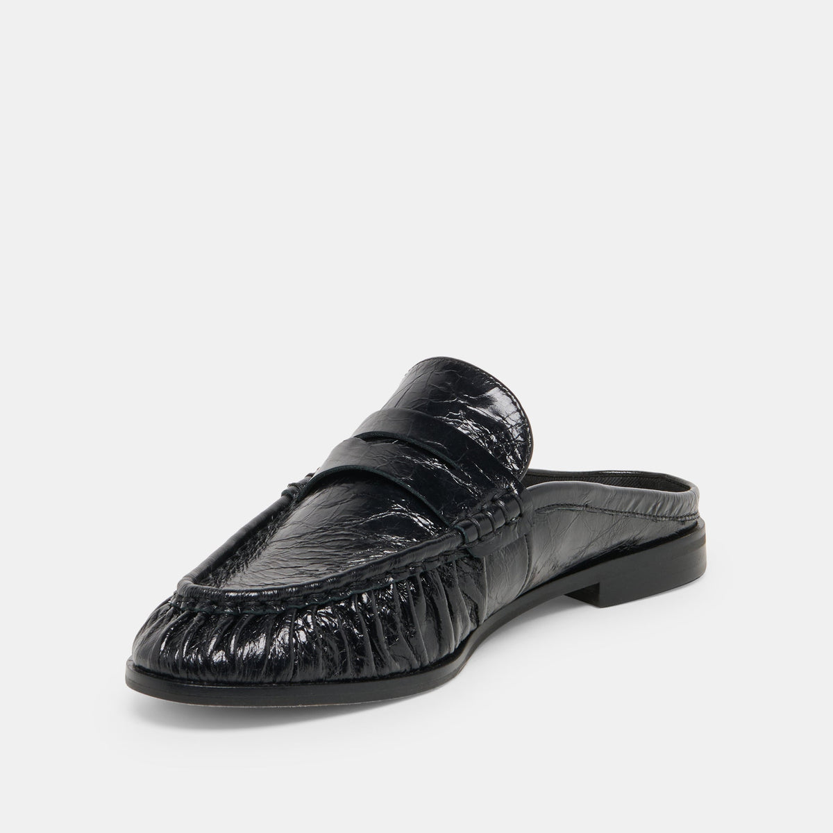 Dolce Vita SHOES BETZY Midnight Crinkle Patent Closed-Toe Slip-On Loafers