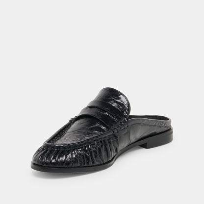 Dolce Vita SHOES BETZY Midnight Crinkle Patent Closed-Toe Slip-On Loafers