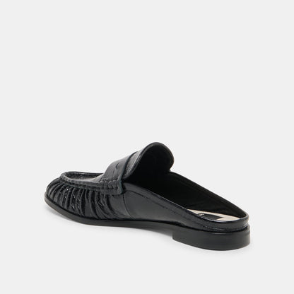 Dolce Vita SHOES BETZY Midnight Crinkle Patent Closed-Toe Slip-On Loafers