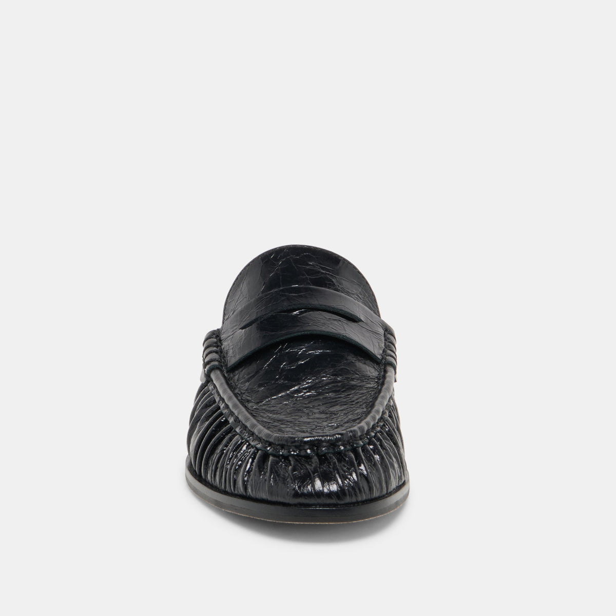 Dolce Vita SHOES BETZY Midnight Crinkle Patent Closed-Toe Slip-On Loafers