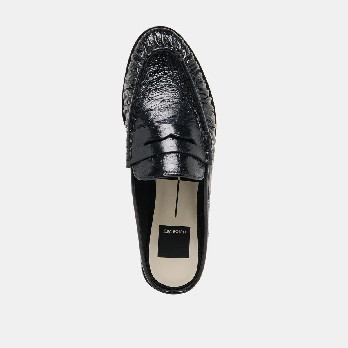 Dolce Vita SHOES BETZY Midnight Crinkle Patent Closed-Toe Slip-On Loafers