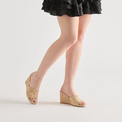 Dolce Vita SHOES Holta Stud Camel Suede Wedges