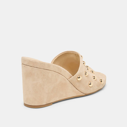 Dolce Vita SHOES Holta Stud Camel Suede Wedges
