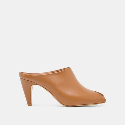Dolce Vita SHOES MERY Brown Leather Peep-Toe Heels