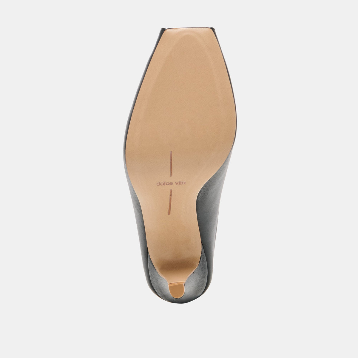 Dolce Vita SHOES MERY Black Leather Peep-Toe Heels