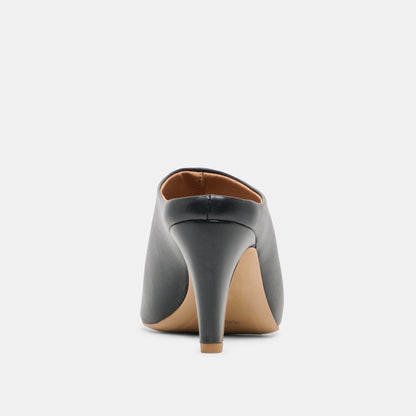 Dolce Vita SHOES MERY Black Leather Peep-Toe Heels