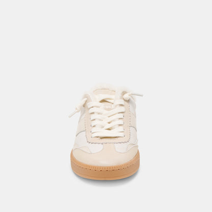 Dolce Vita SHOES Notice Slide Plush Off White Crackled Leather Sneakers