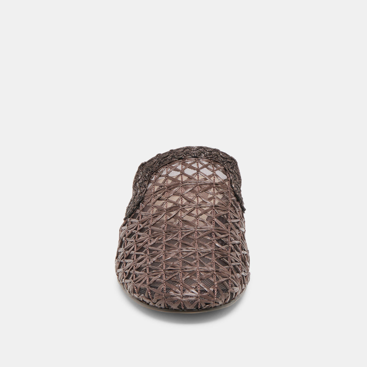 Dolce Vita SHOES Kirt Chocolate Cross Hatch Raffia Flats