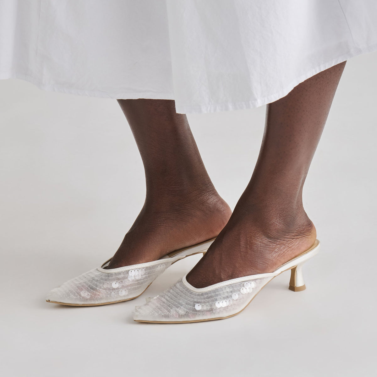 Dolce Vita SHOES Cleo Ivory Sequin Heels