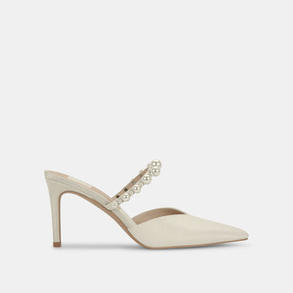 Dolce Vita SHOES KANIKA Pearl Heels Vanilla Silk | Vanilla Silk Pearl Tapered Heels
 – Dolce Vita
