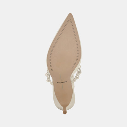 Dolce Vita SHOES KANIKA Pearl Heels Vanilla Silk | Vanilla Silk Pearl Tapered Heels
 – Dolce Vita