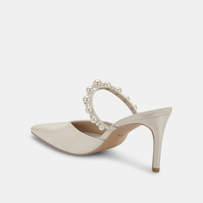 Dolce Vita SHOES KANIKA Pearl Heels Vanilla Silk | Vanilla Silk Pearl Tapered Heels
 – Dolce Vita