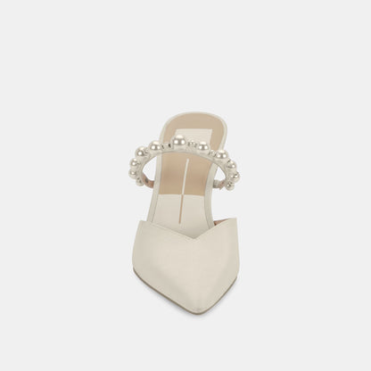 Dolce Vita SHOES KANIKA Pearl Heels Vanilla Silk | Vanilla Silk Pearl Tapered Heels
 – Dolce Vita
