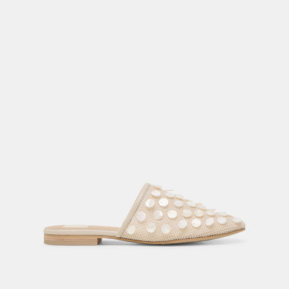 Dolce Vita SHOES Rova Bead Ivory Disc Mesh Flats